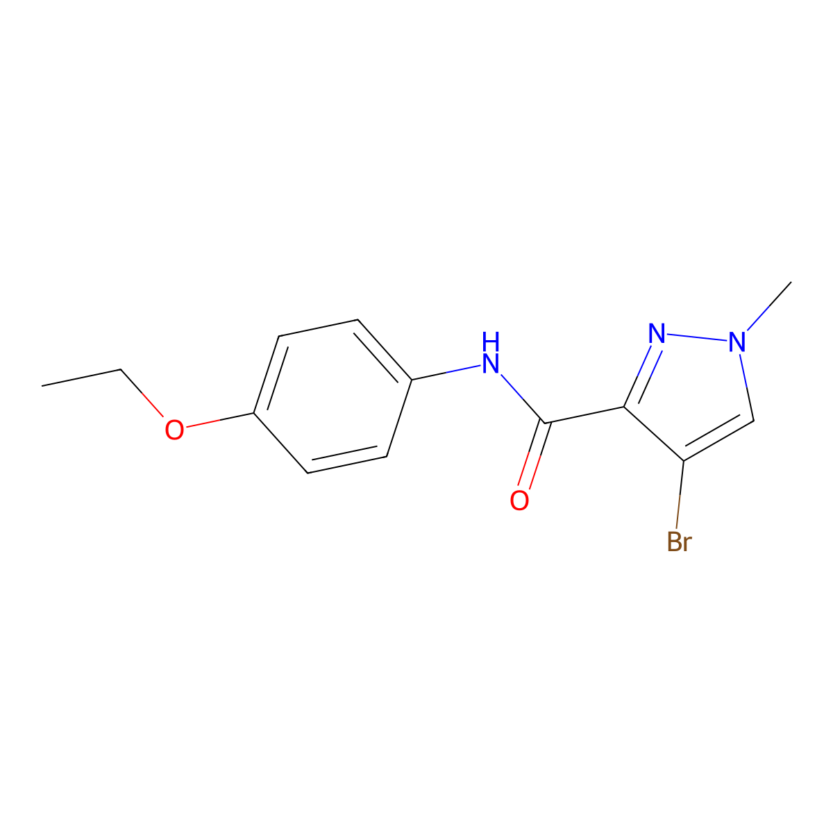 4-bromo-N-(4-ethoxyphenyl)-1-methyl-1H-pyrazole-3-carboxamide molecular structure, CAS 377065-29-7