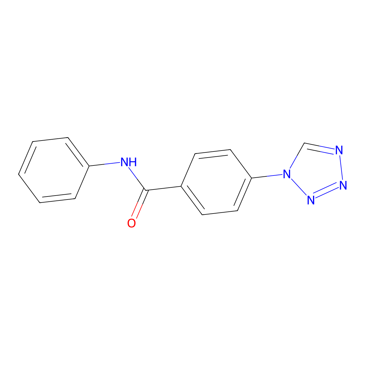 N-phenyl-4-(tetrazol-1-yl)benzamide molecular structure, CAS 377065-42-4