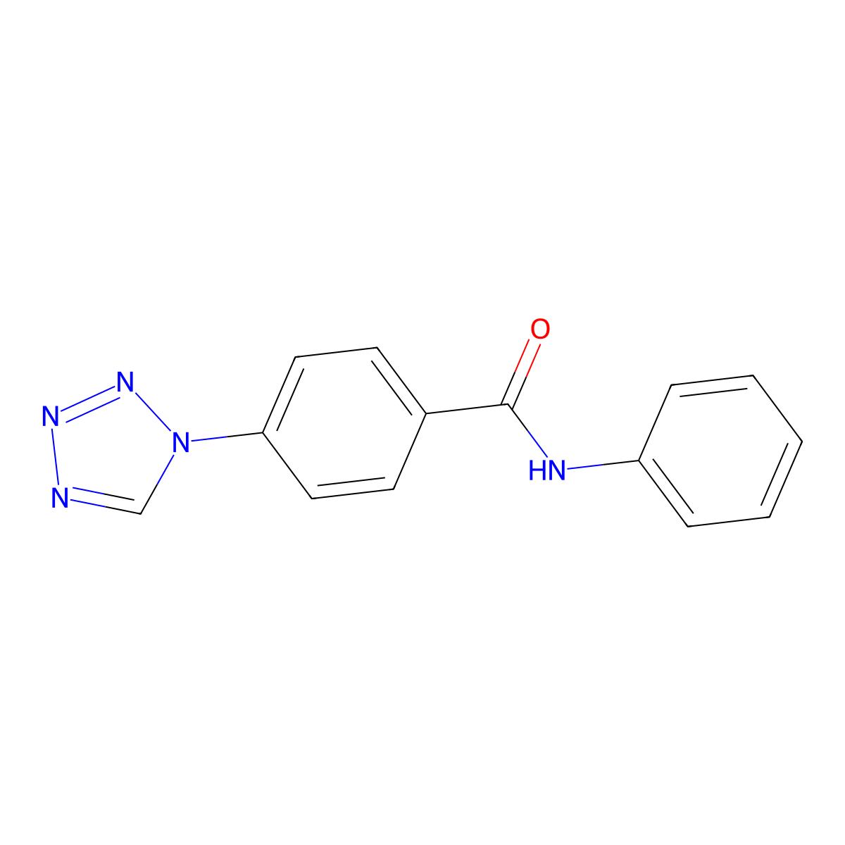 N-phenyl-4-(tetrazol-1-yl)benzamide molecular structure, CAS 377065-42-4