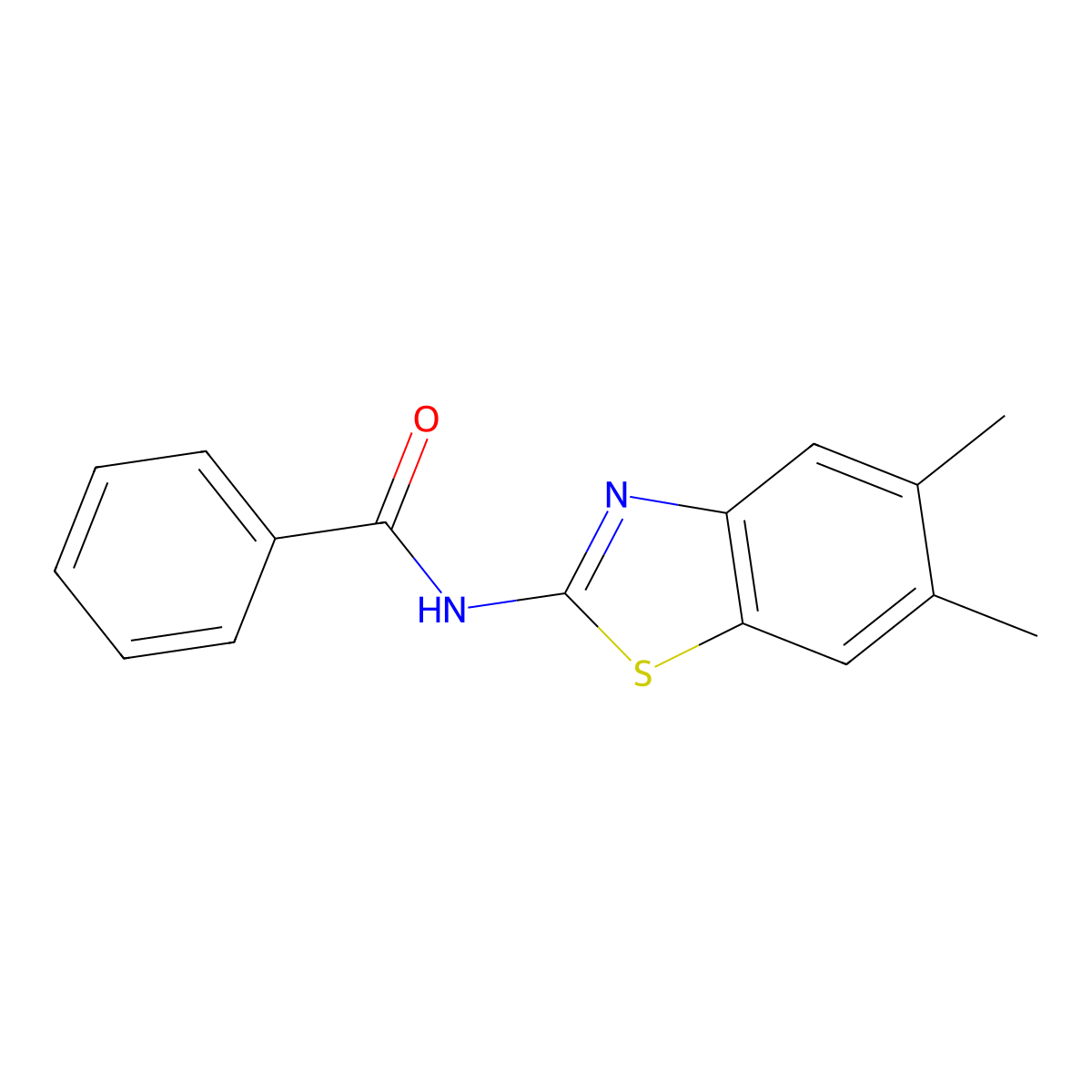 N-(5,6-dimethyl-1,3-benzothiazol-2-yl)benzamide molecular structure, CAS 377065-86-6