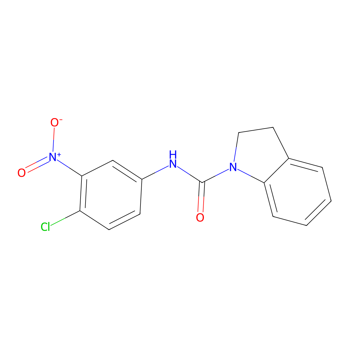 N-(4-chloro-3-nitrophenyl)-2,3-dihydroindole-1-carboxamide molecular structure, CAS 377066-24-5