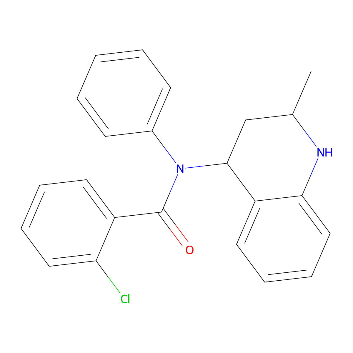 2-chloro-N-(2-methyl-1,2,3,4-tetrahydroquinolin-4-yl)-N-phenylbenzamide molecular structure, CAS 377066-95-0