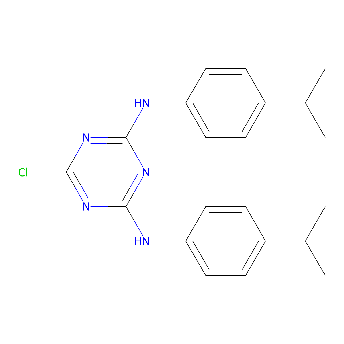6-chloro-N,N'-bis(4-isopropylphenyl)-1,3,5-triazine-2,4-diamine molecular structure, CAS 377067-08-8