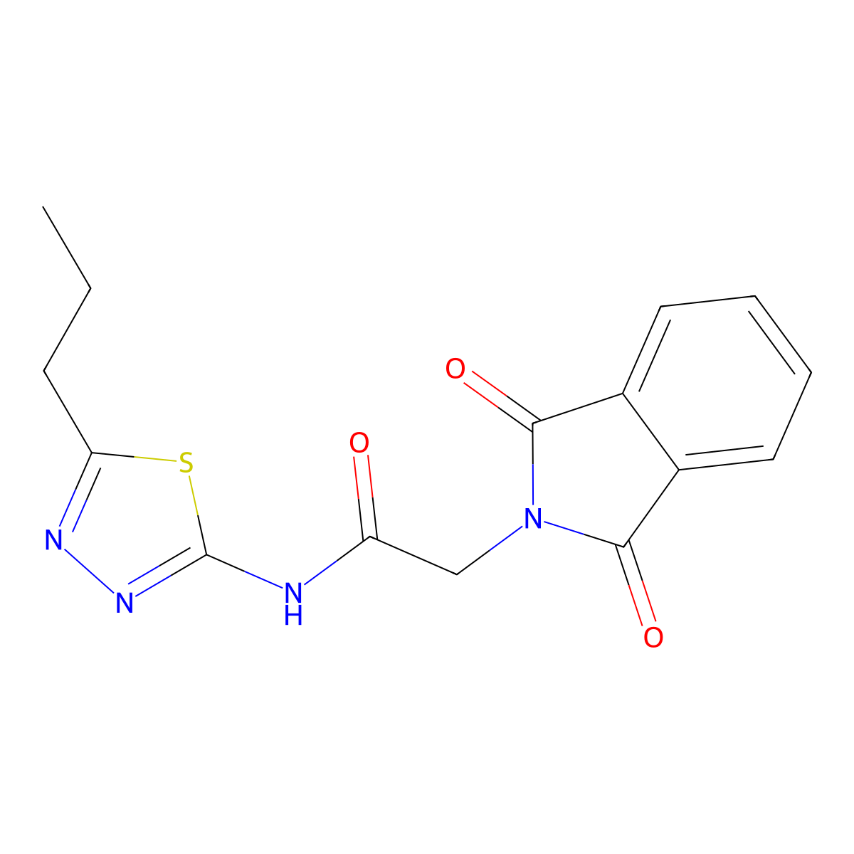 2-(1,3-dioxoisoindol-2-yl)-N-(5-propyl-1,3,4-thiadiazol-2-yl)acetamide molecular structure, CAS 377068-64-9
