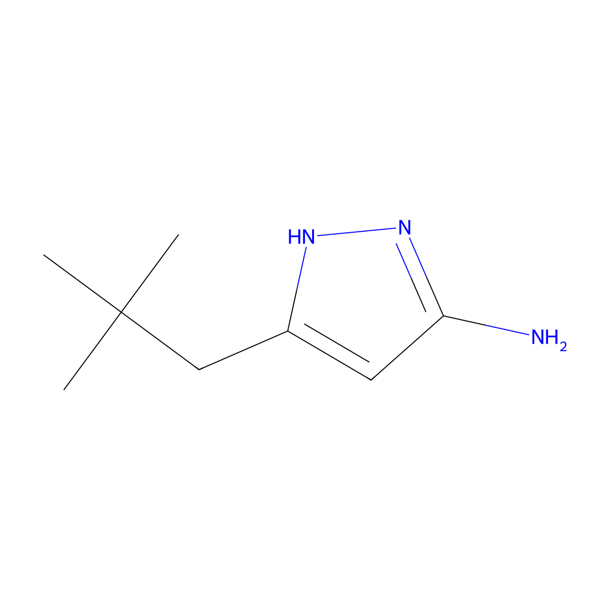 5-(2,2-dimethylpropyl)-1H-pyrazol-3-amine molecular structure, CAS 377079-77-1