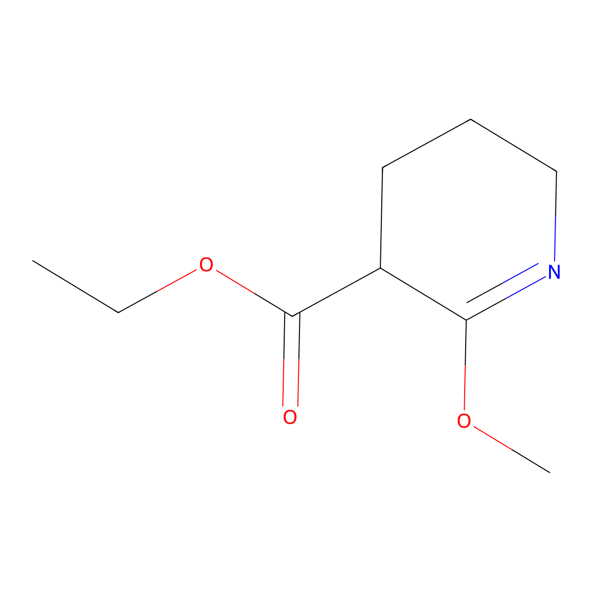 Ethyl 2-methoxy-3,4,5,6-tetrahydropyridine-3-carboxylate molecular structure, CAS 377082-44-5