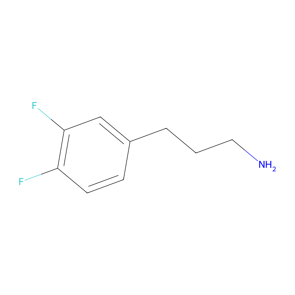 3,4-Difluoro-benzenepropanamine molecular structure, CAS 377083-92-6