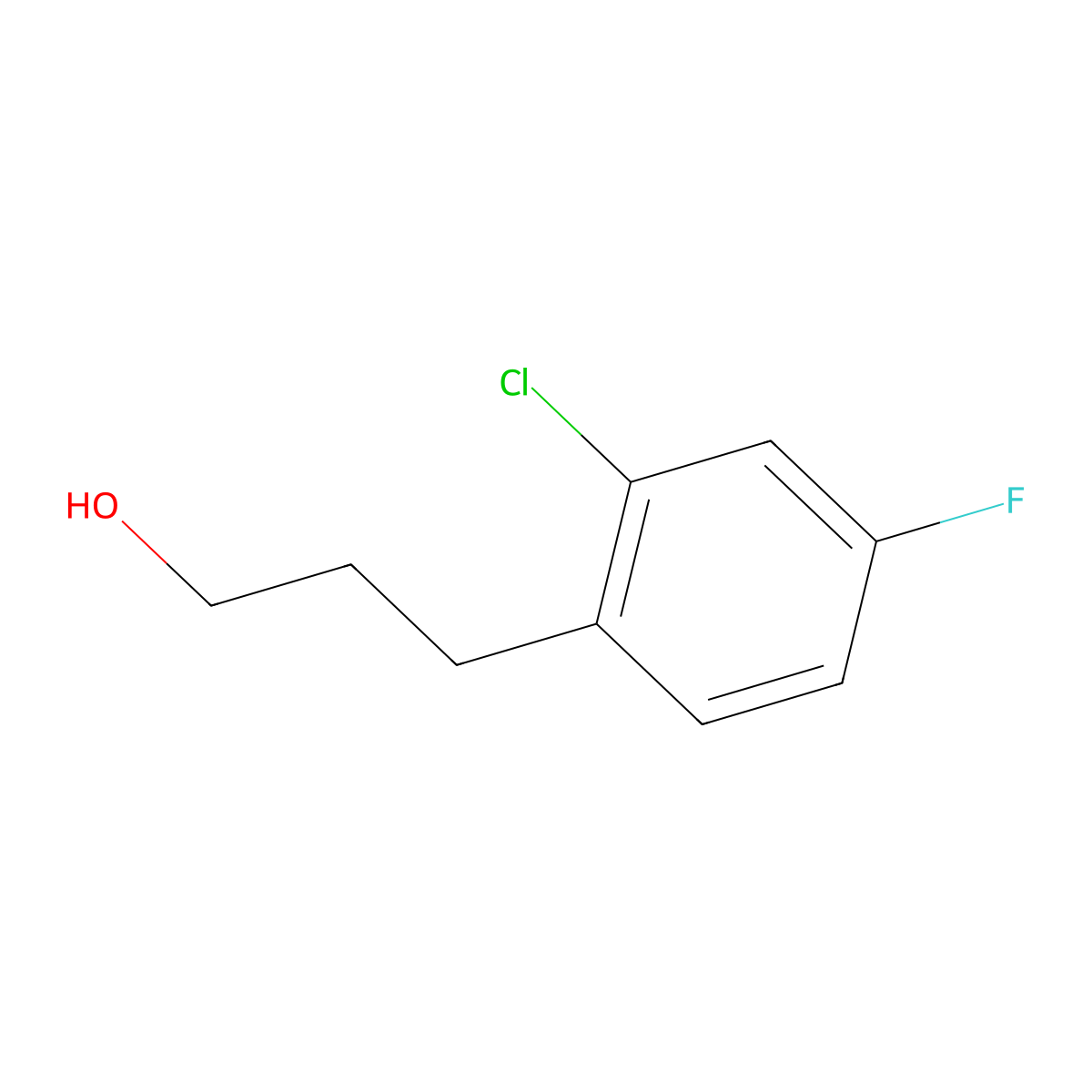 3-(2-Chloro-4-fluorophenyl)propan-1-ol molecular structure, CAS 377083-94-8