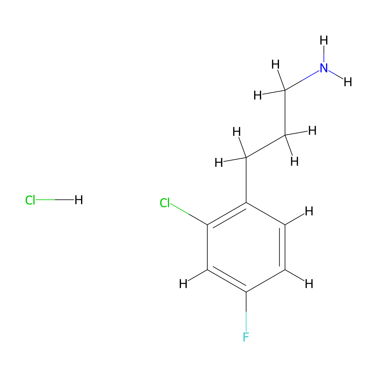 3-(2-Chloro-4-fluorophenyl)propan-1-amine hydrochloride molecular structure, CAS 377083-97-1