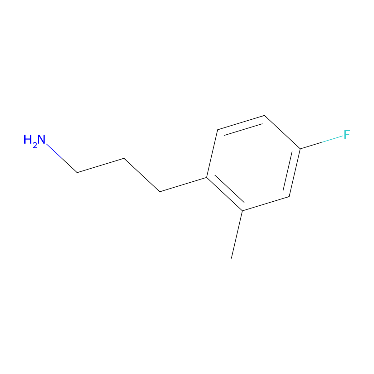 3-(4-Fluoro-2-methylphenyl)propan-1-amine molecular structure, CAS 377084-67-8