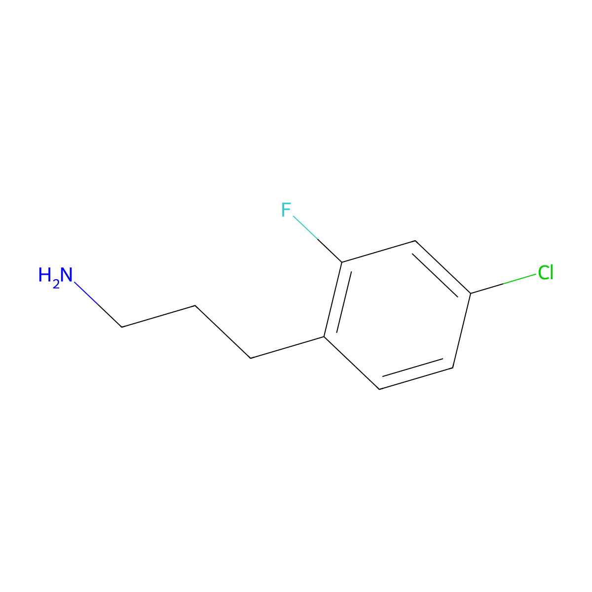 3-(4-Chloro-2-fluorophenyl)-1-propylamine molecular structure, CAS 377084-69-0