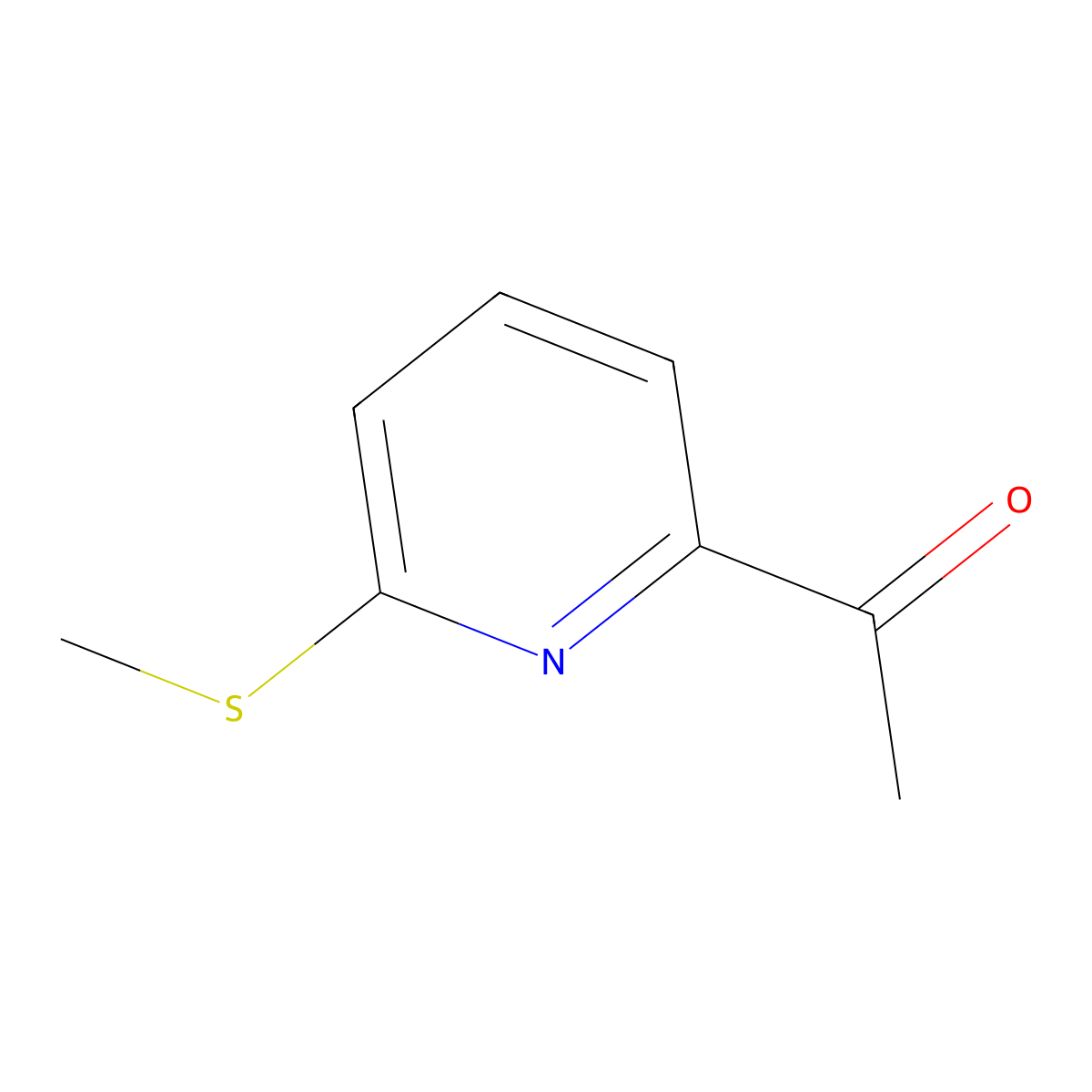 1-(6-Methylsulfanyl-2-pyridinyl)ethanone molecular structure, CAS 377088-14-7