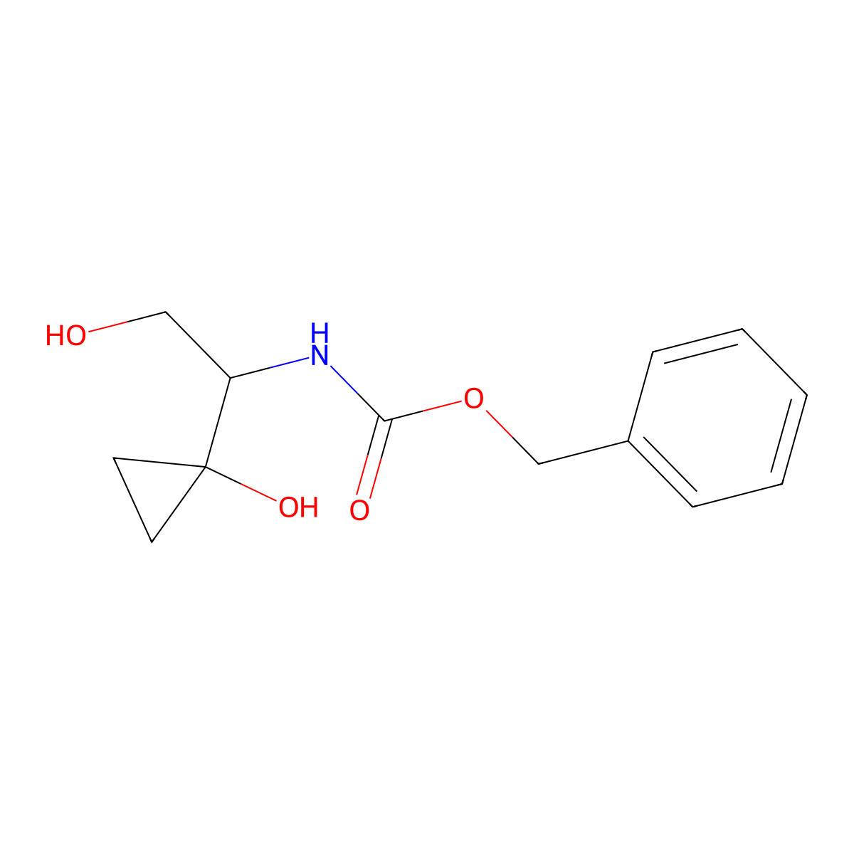 benzyl N-[(1R)-2-hydroxy-1-(1-hydroxycyclopropyl)ethyl]carbamate molecular structure, CAS 377090-74-9
