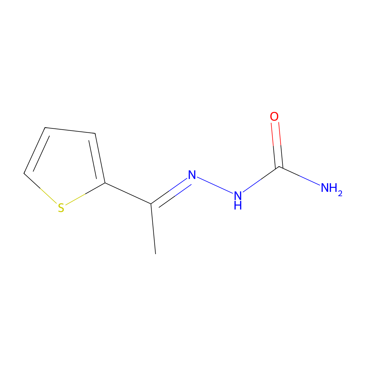 (1-Thiophen-2-ylethylideneamino)urea molecular structure, CAS 3771-70-8