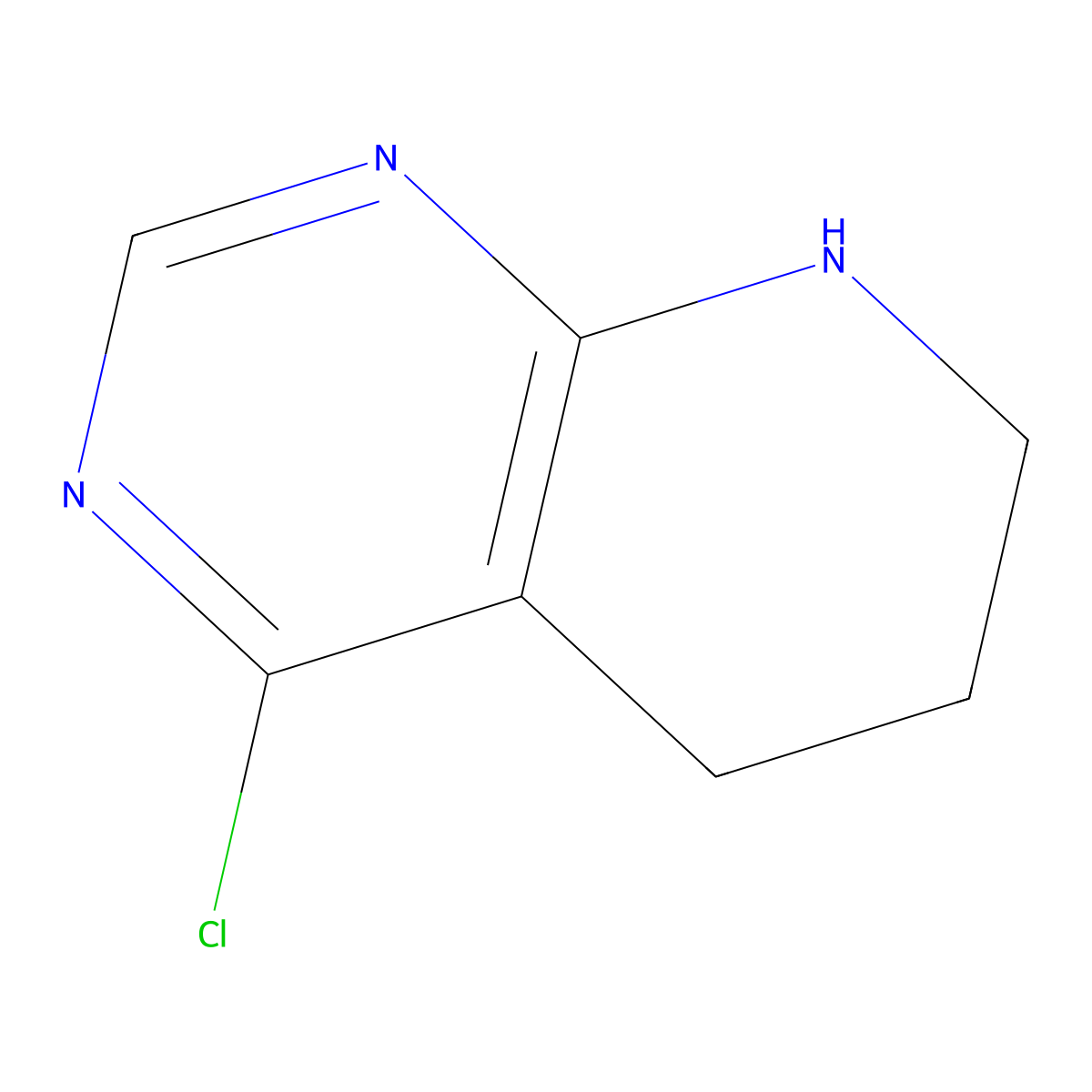 4-chloro-1H,5H,6H,7H-pyrido[2,3-d]pyrimidine molecular structure, CAS 3771-95-7