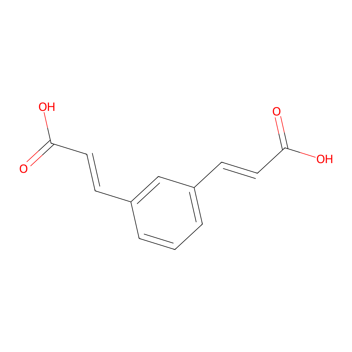 2-Propenoic acid, 3,3'-(1,3-phenylene)bis- molecular structure, CAS 37710-81-9