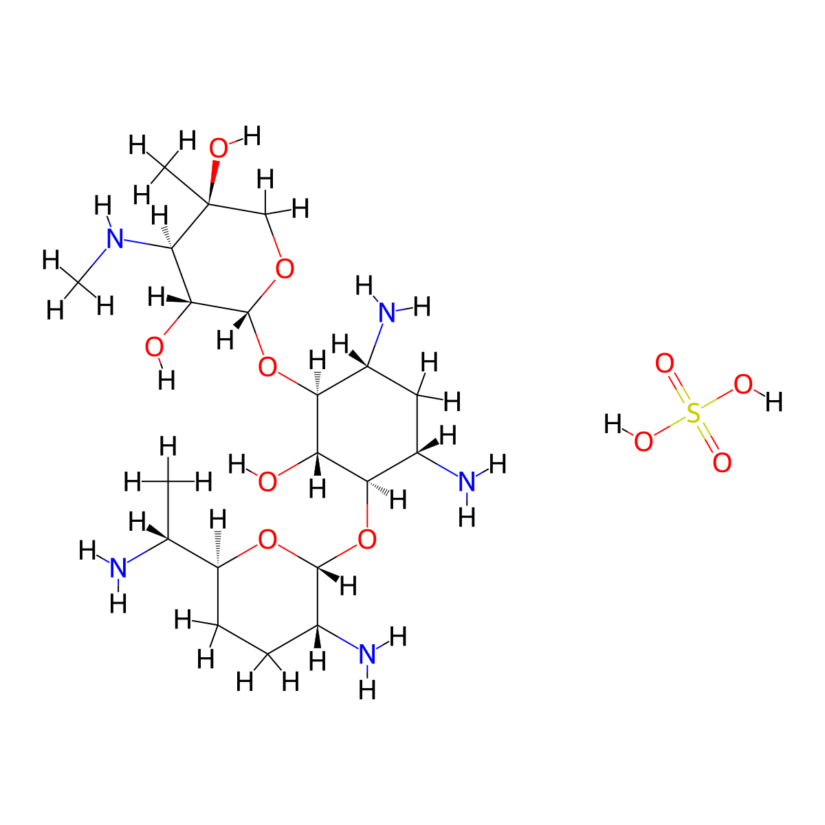 Gentamicin C2 sulfate molecular structure, CAS 37713-03-4