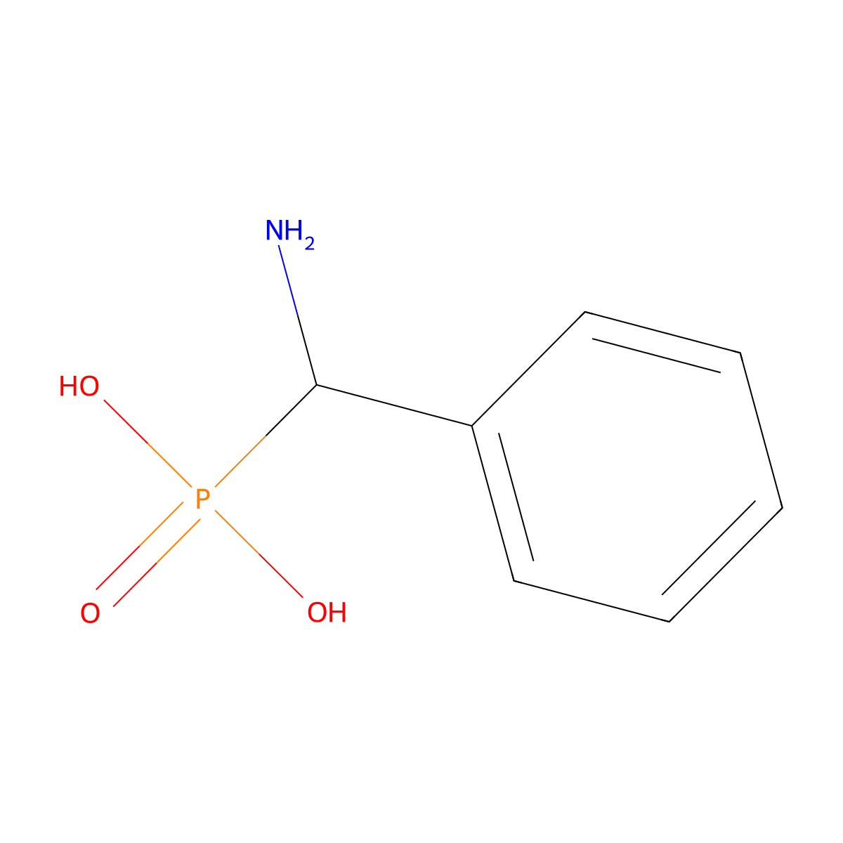 P-[(S)-Aminophenylmethyl]phosphonic acid molecular structure, CAS 37714-06-0