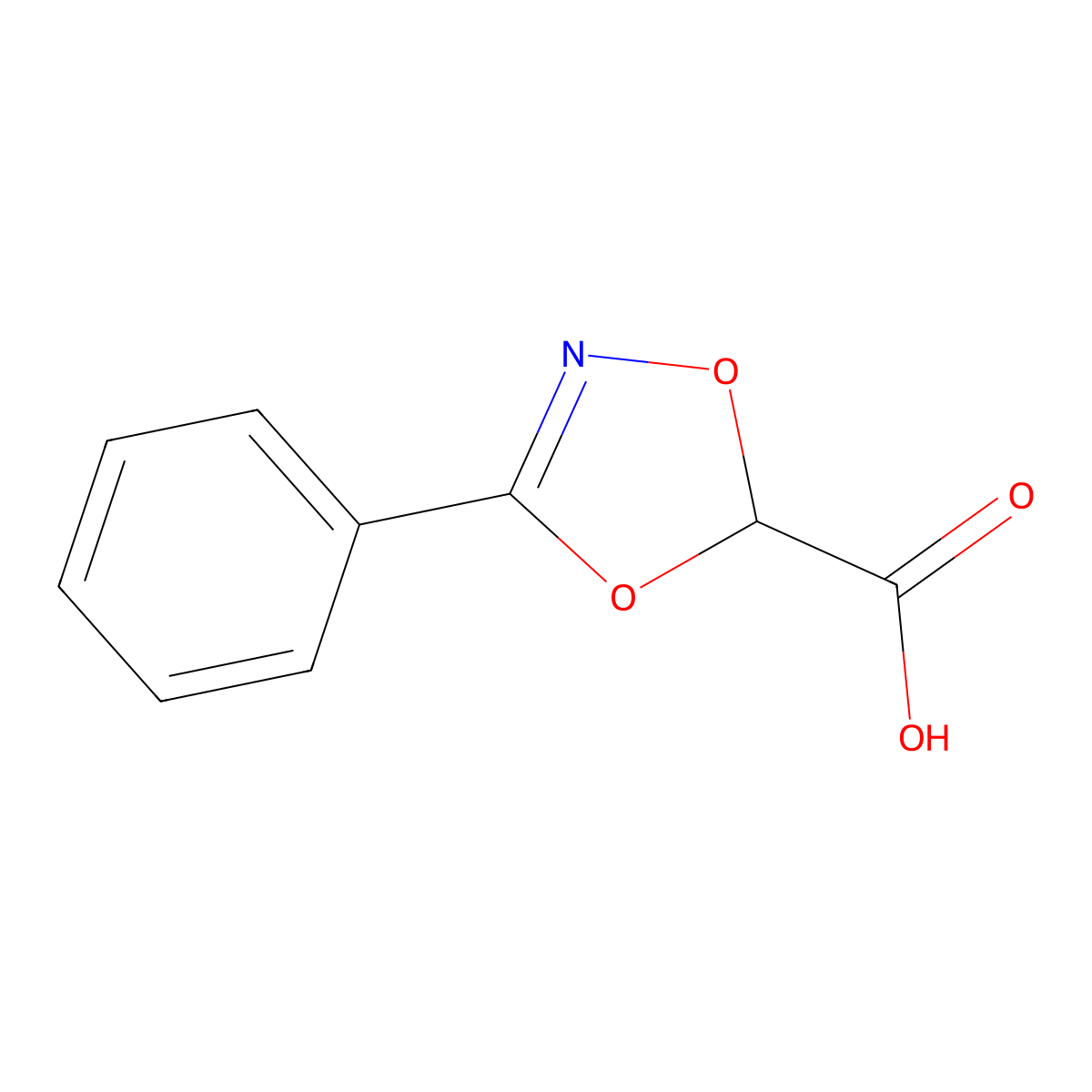 3-Phenyl-1,4,2-dioxazole-5-carboxylic acid molecular structure, CAS 37715-77-8