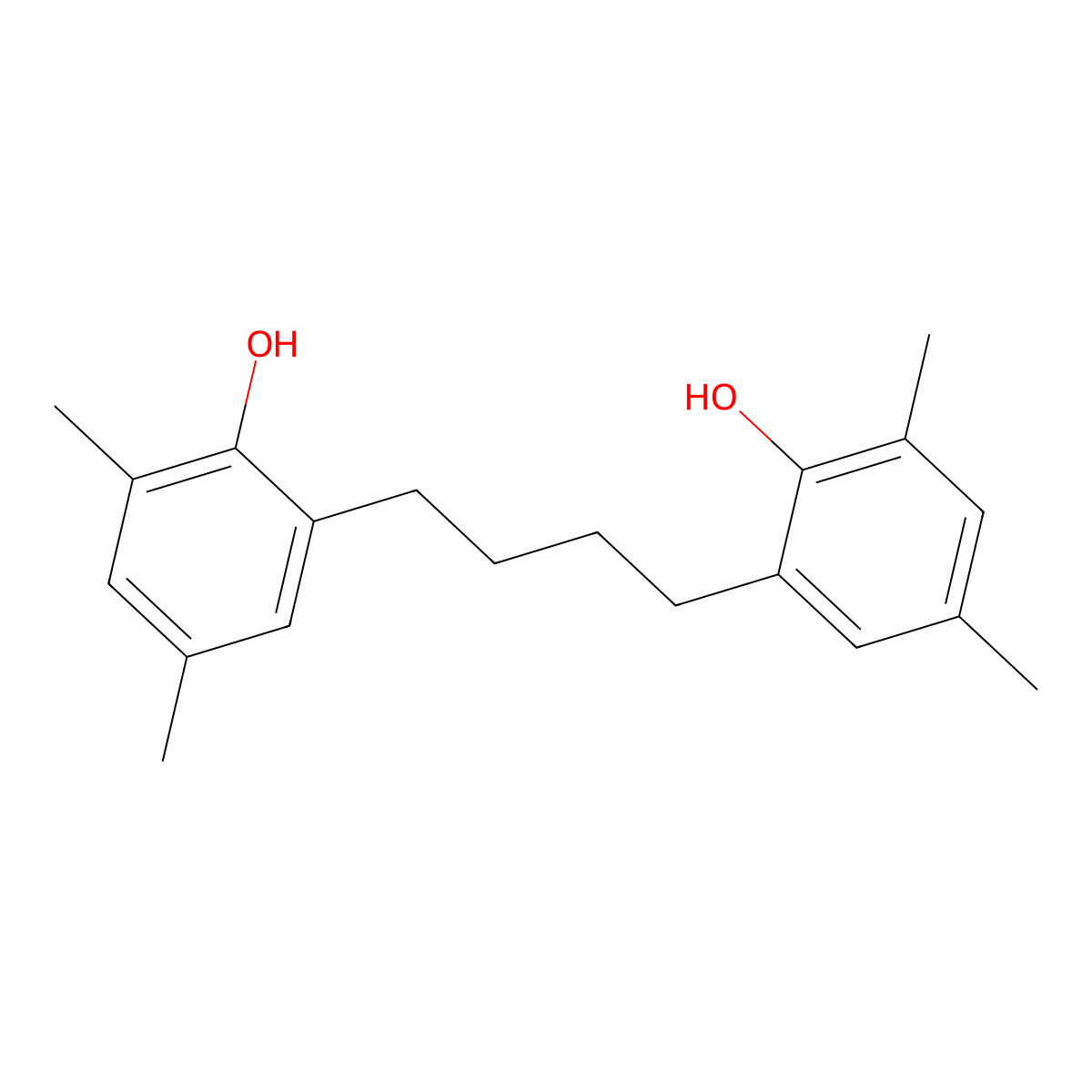 2,4-Xylenol, 6,6'-butylidenebis- molecular structure, CAS 3772-23-4