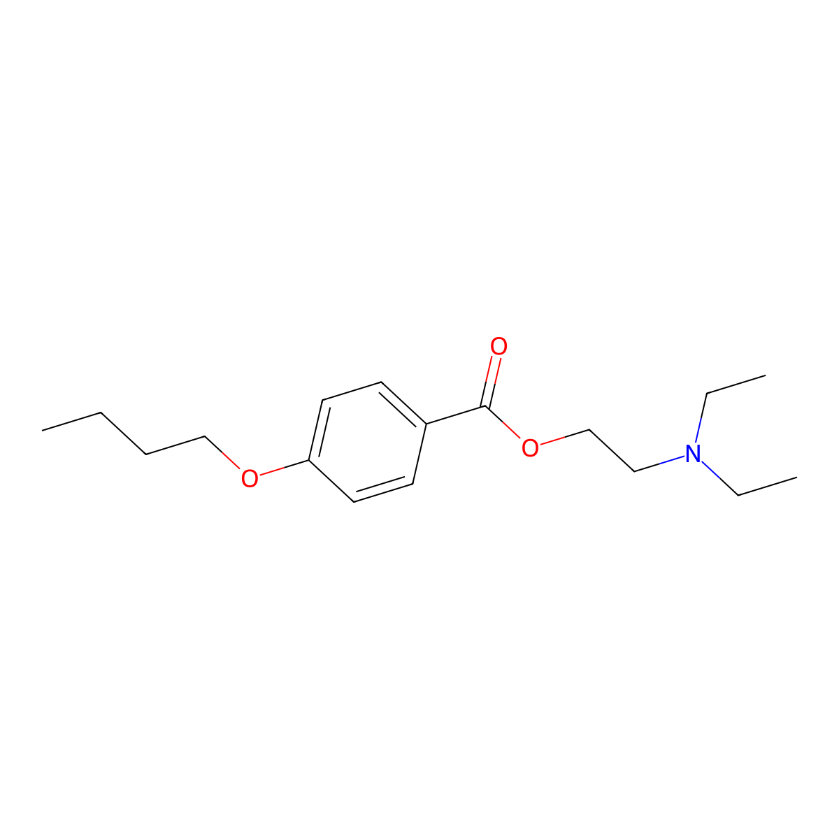 Butoxycaine molecular structure, CAS 3772-43-8