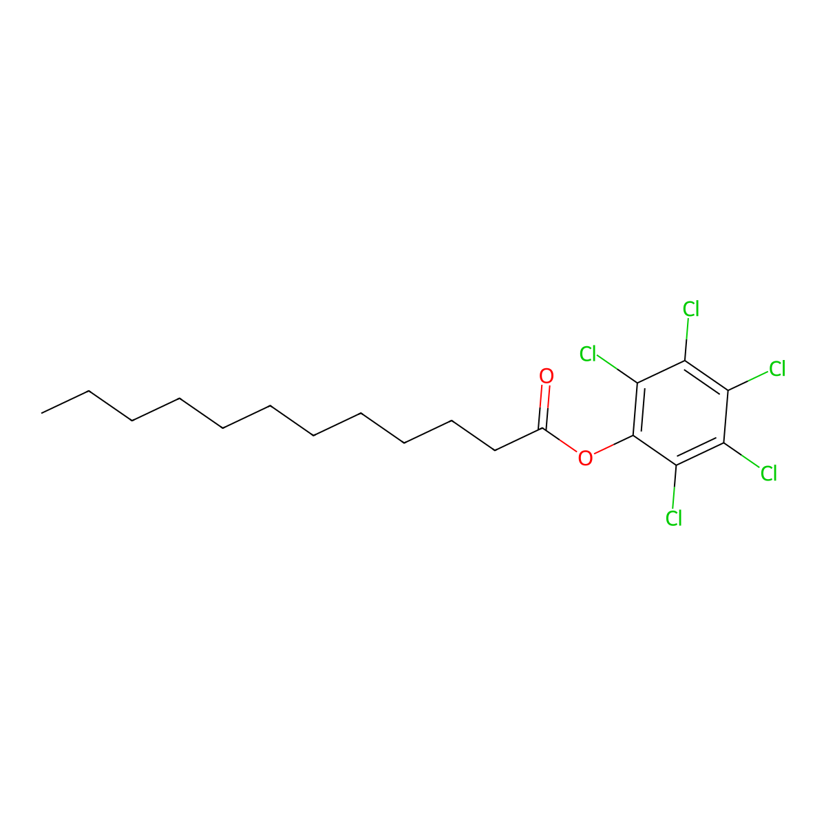 Pentachlorophenyl laurate molecular structure, CAS 3772-94-9