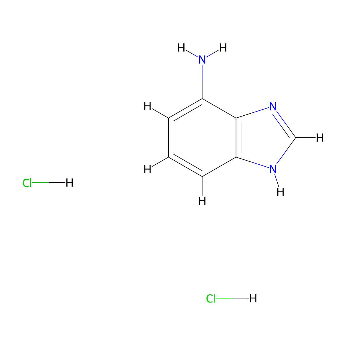 1H-1,3-benzodiazol-7-amine dihydrochloride molecular structure, CAS 37724-28-0