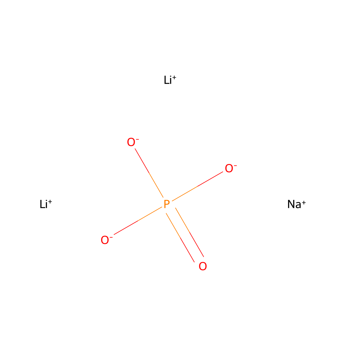 Phosphoric acid, lithium sodium salt (1:2:1) molecular structure, CAS 37726-18-4