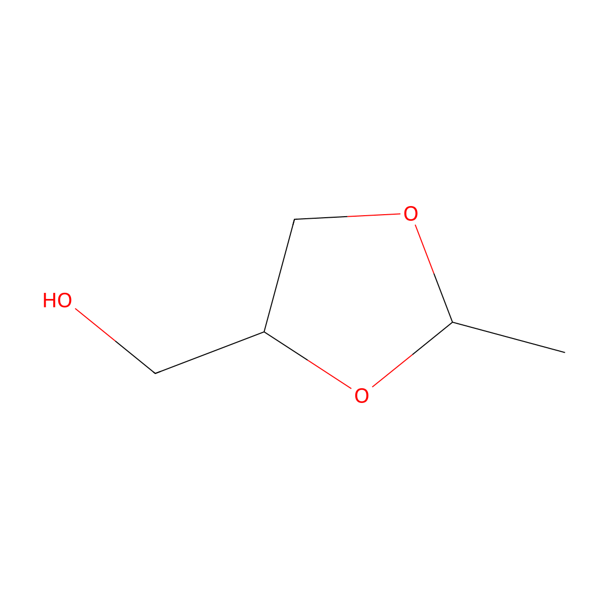 (2-Methyl-1,3-dioxolan-4-yl)methanol molecular structure, CAS 3773-93-1