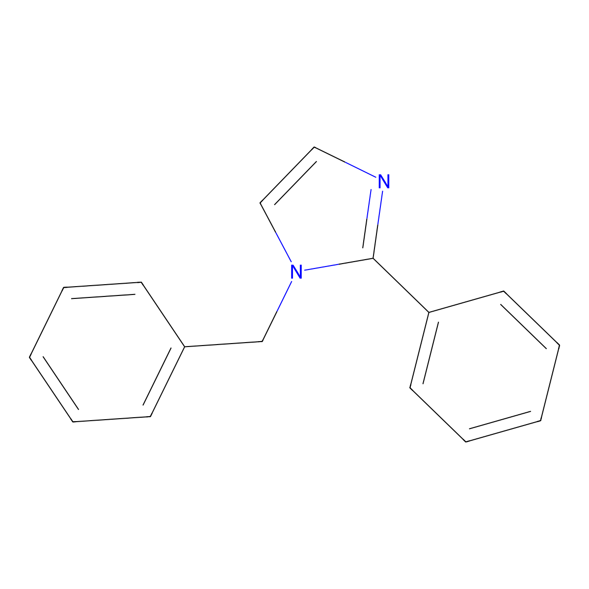 1-benzyl-2-phenyl-1H-imidazole molecular structure, CAS 37734-89-7
