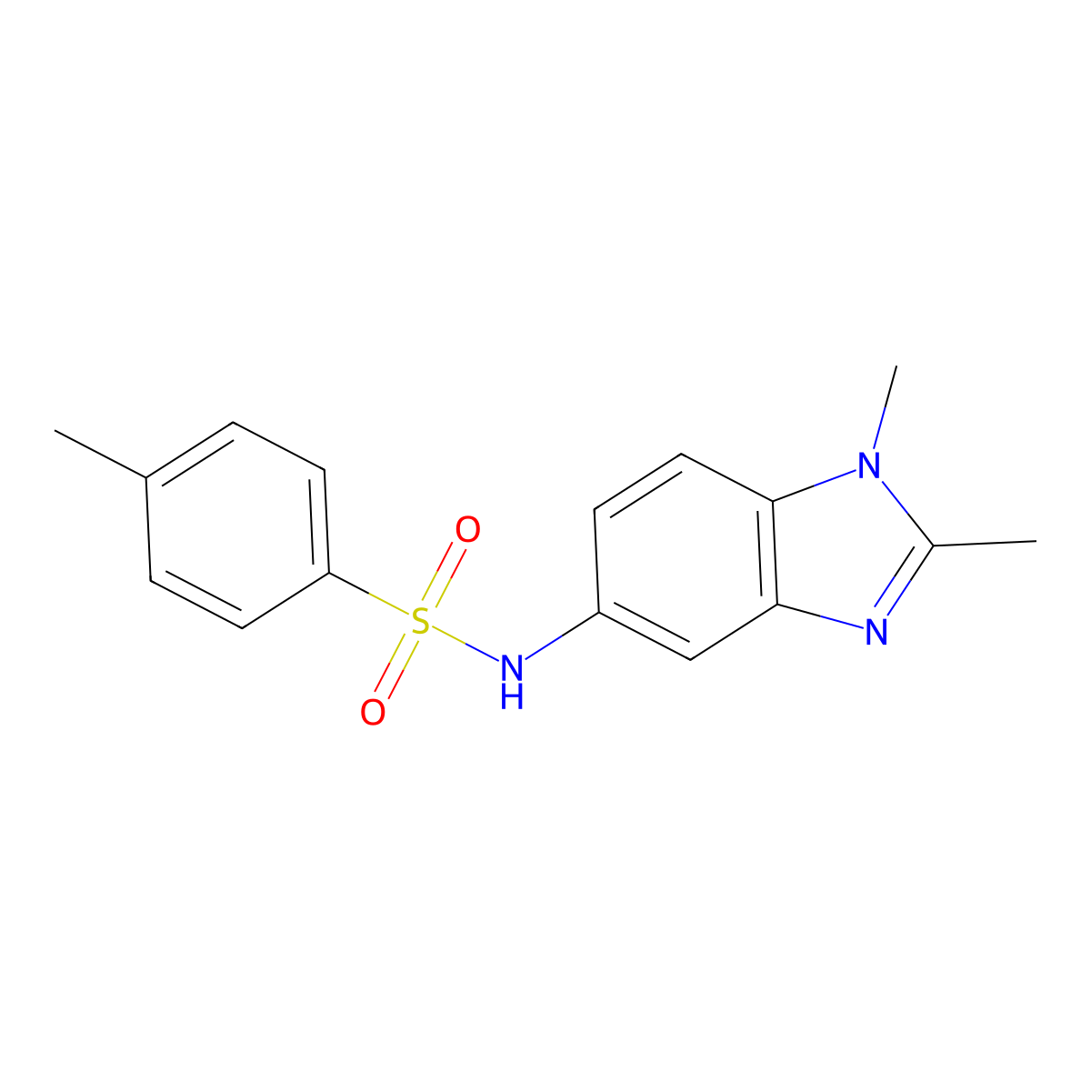 N-(1,2-dimethylbenzimidazol-5-yl)-4-methylbenzenesulfonamide molecular structure, CAS 37739-79-0