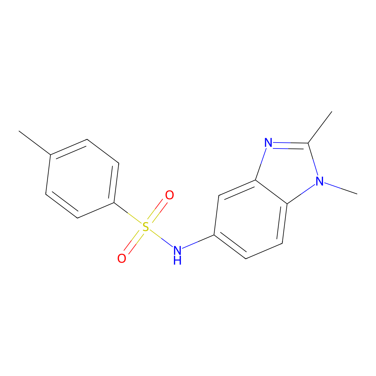 N-(1,2-dimethylbenzimidazol-5-yl)-4-methylbenzenesulfonamide molecular structure, CAS 37739-79-0