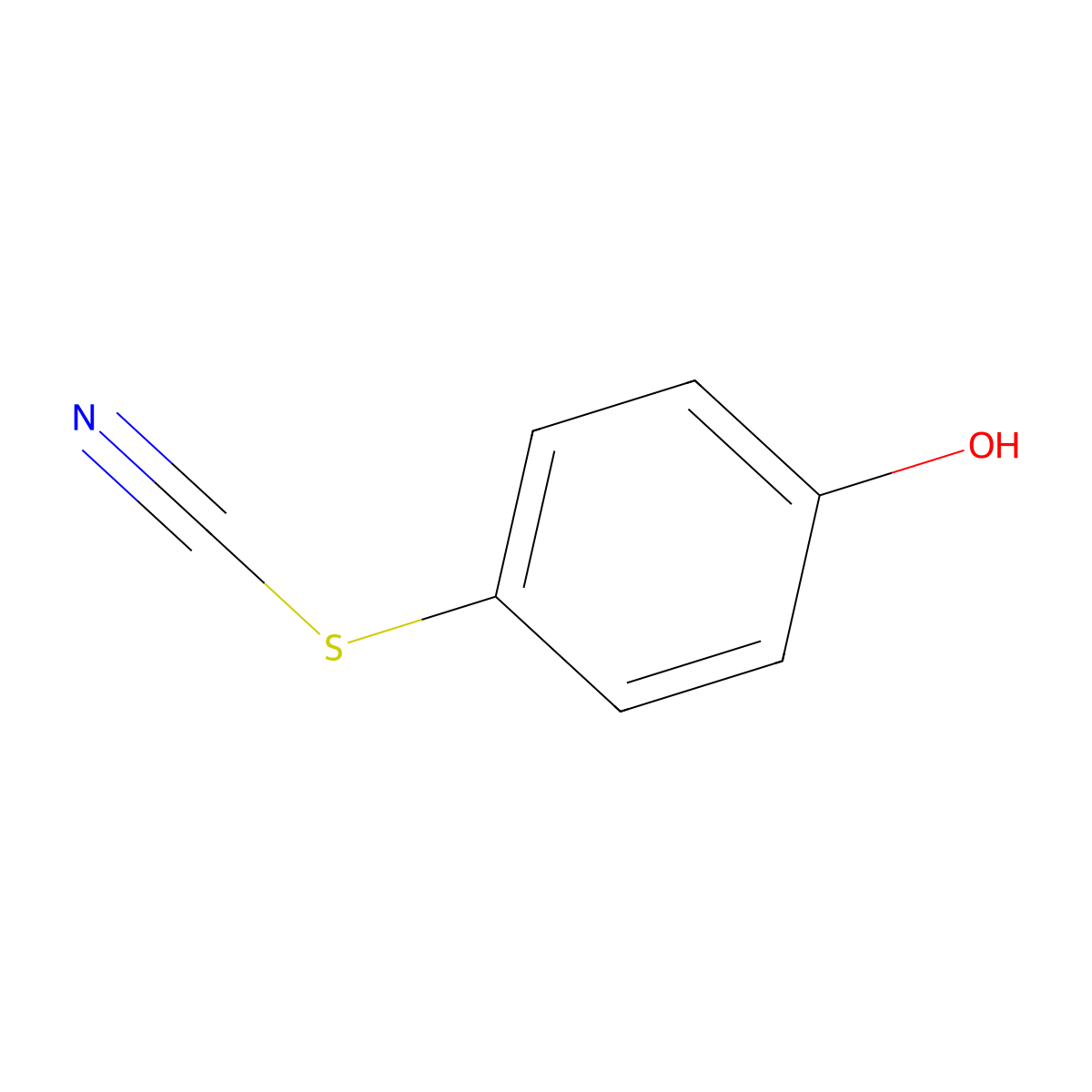 4-Hydroxyphenyl thiocyanate molecular structure, CAS 3774-52-5