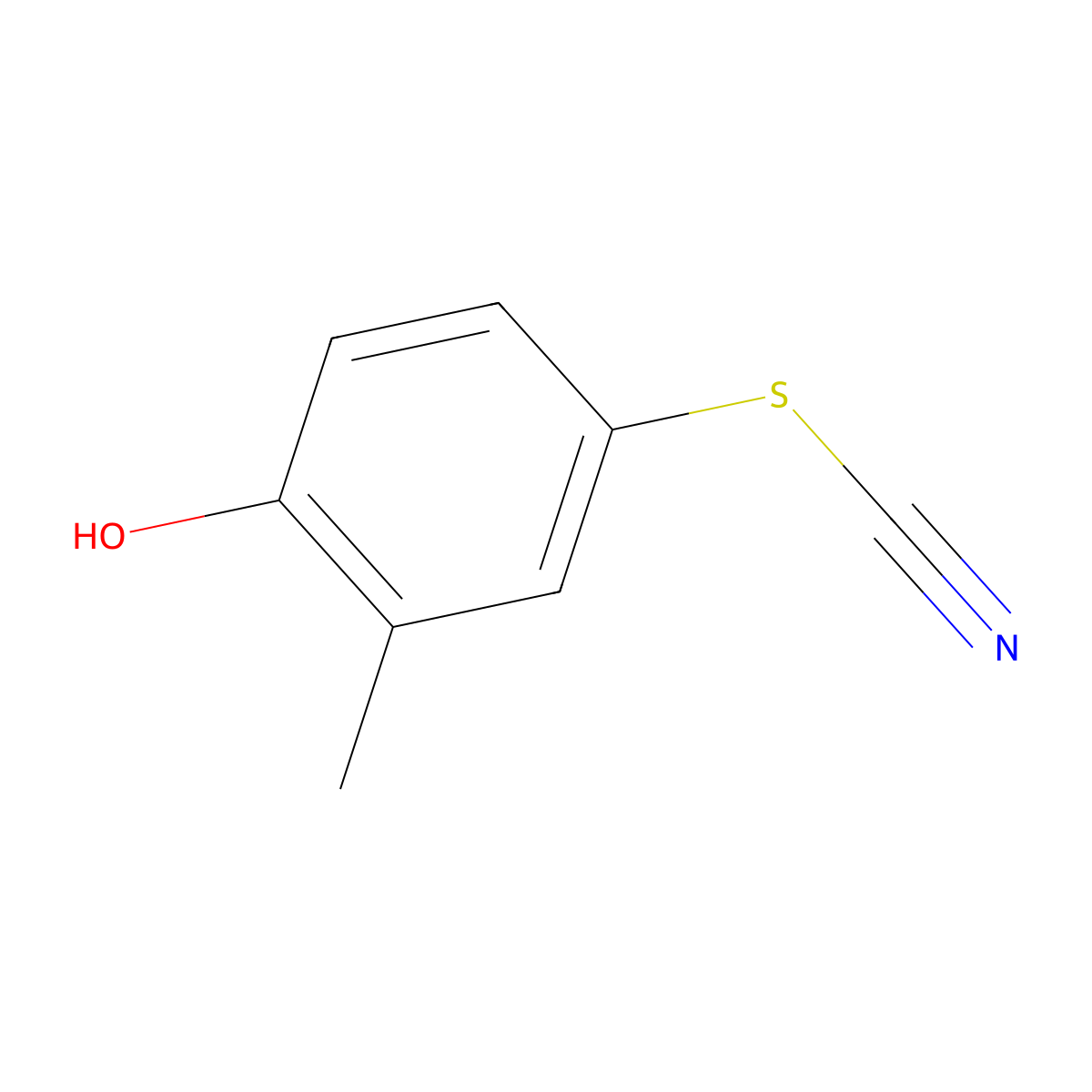 ((4-Hydroxy-3-methylphenyl)sulfanyl)formonitrile molecular structure, CAS 3774-53-6