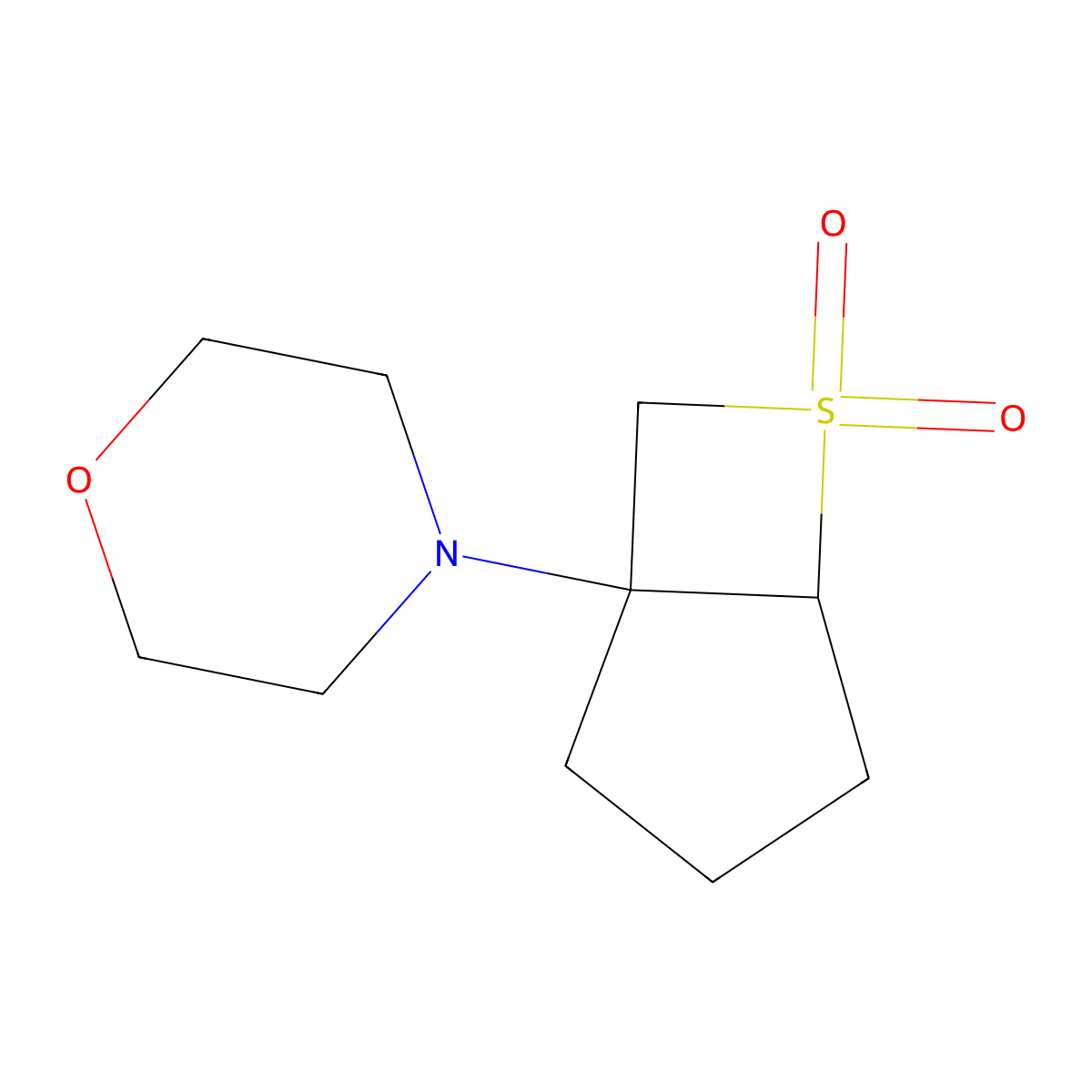 4-(6,6-Dioxido-6-thiabicyclo(3.2.0)hept-1-yl)morpholine molecular structure, CAS 37741-52-9