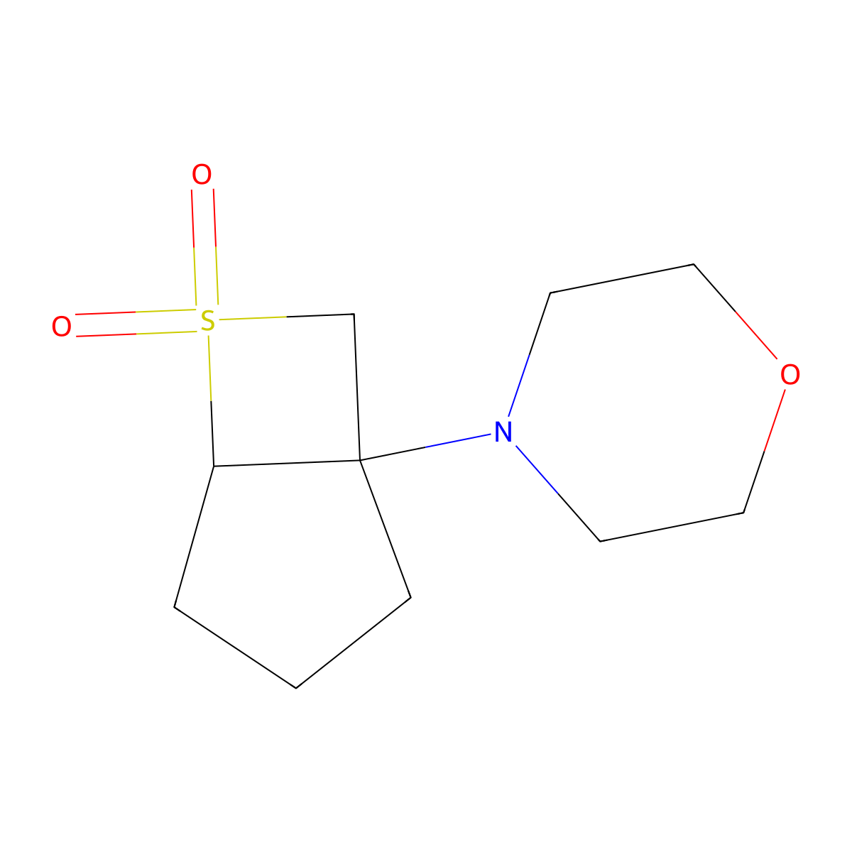 4-(6,6-Dioxido-6-thiabicyclo(3.2.0)hept-1-yl)morpholine molecular structure, CAS 37741-52-9