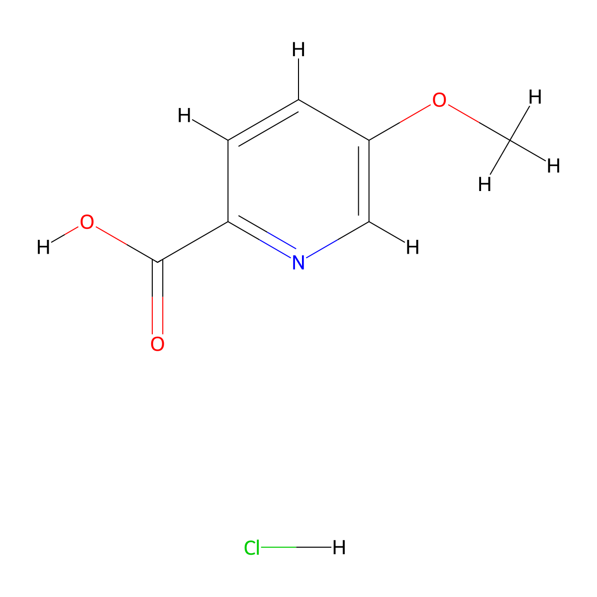 5-Methoxypyridine-2-carboxylic acid hydrochloride molecular structure, CAS 37742-90-8