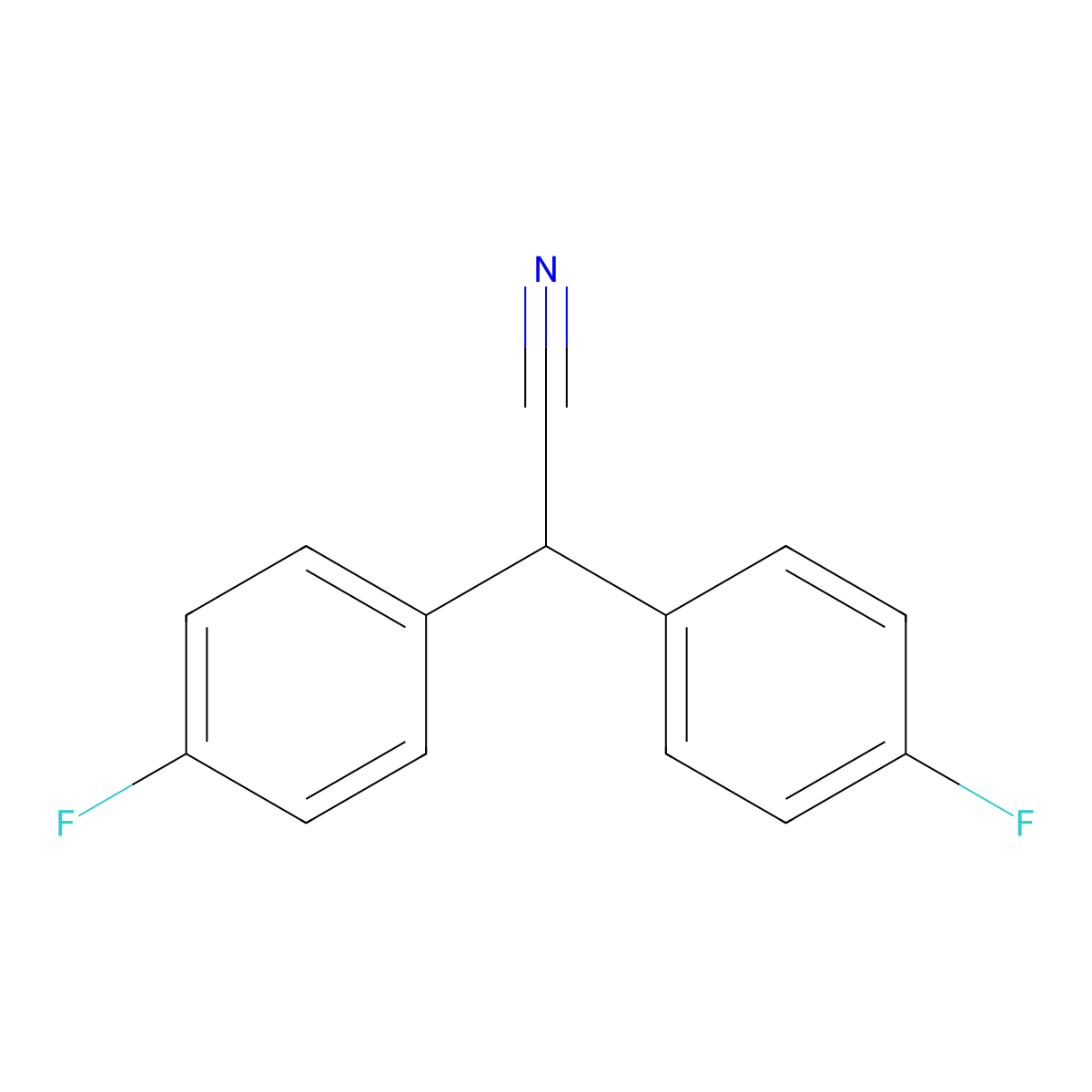 Bis(4-fluorophenyl)acetonitrile molecular structure, CAS 37742-99-7