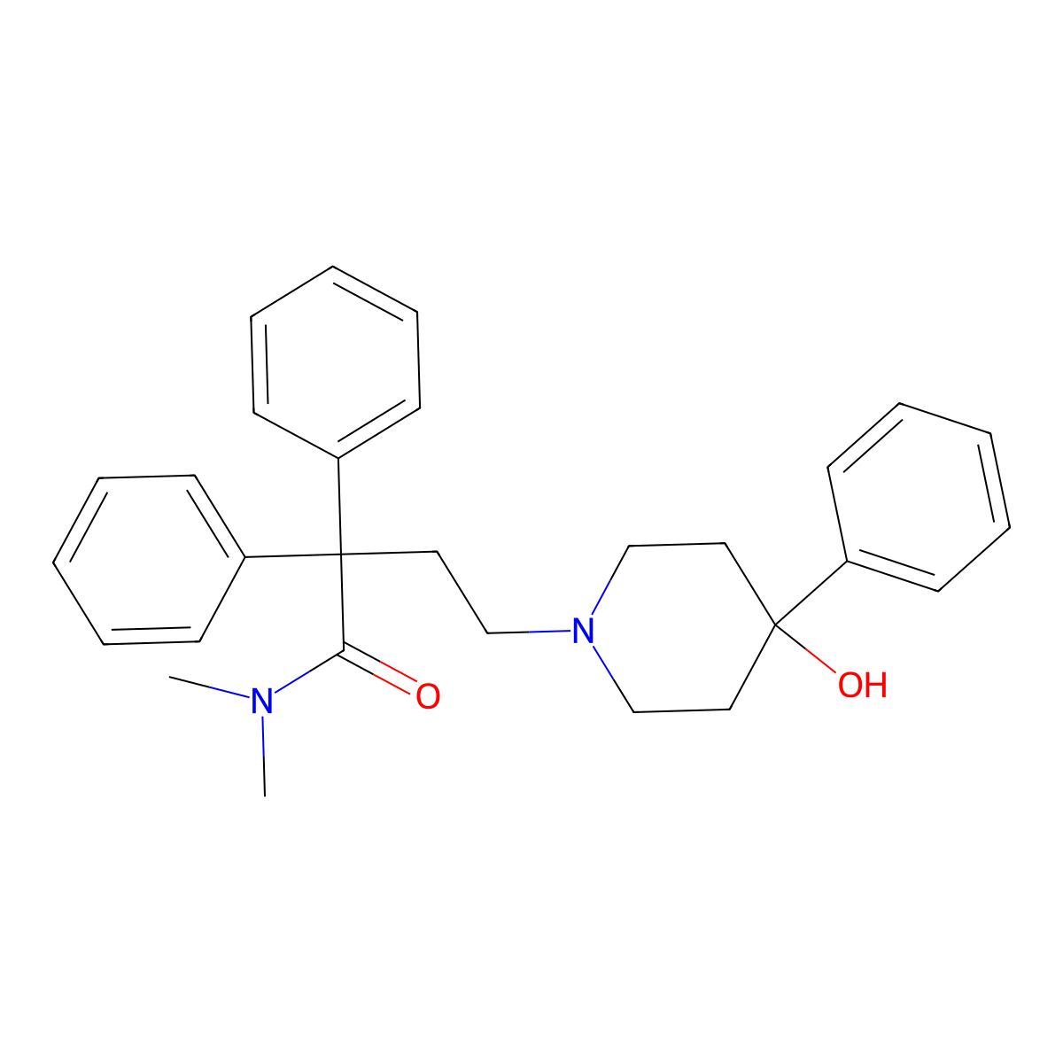 Loperamide hydrochloride specified impurity D molecular structure, CAS 37743-41-2