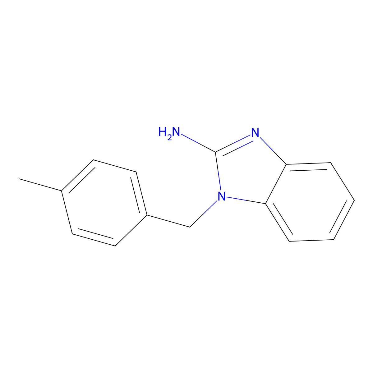 1-(4-Methyl-benzyl)-1H-benzoimidazol-2-ylamine molecular structure, CAS 37743-74-1