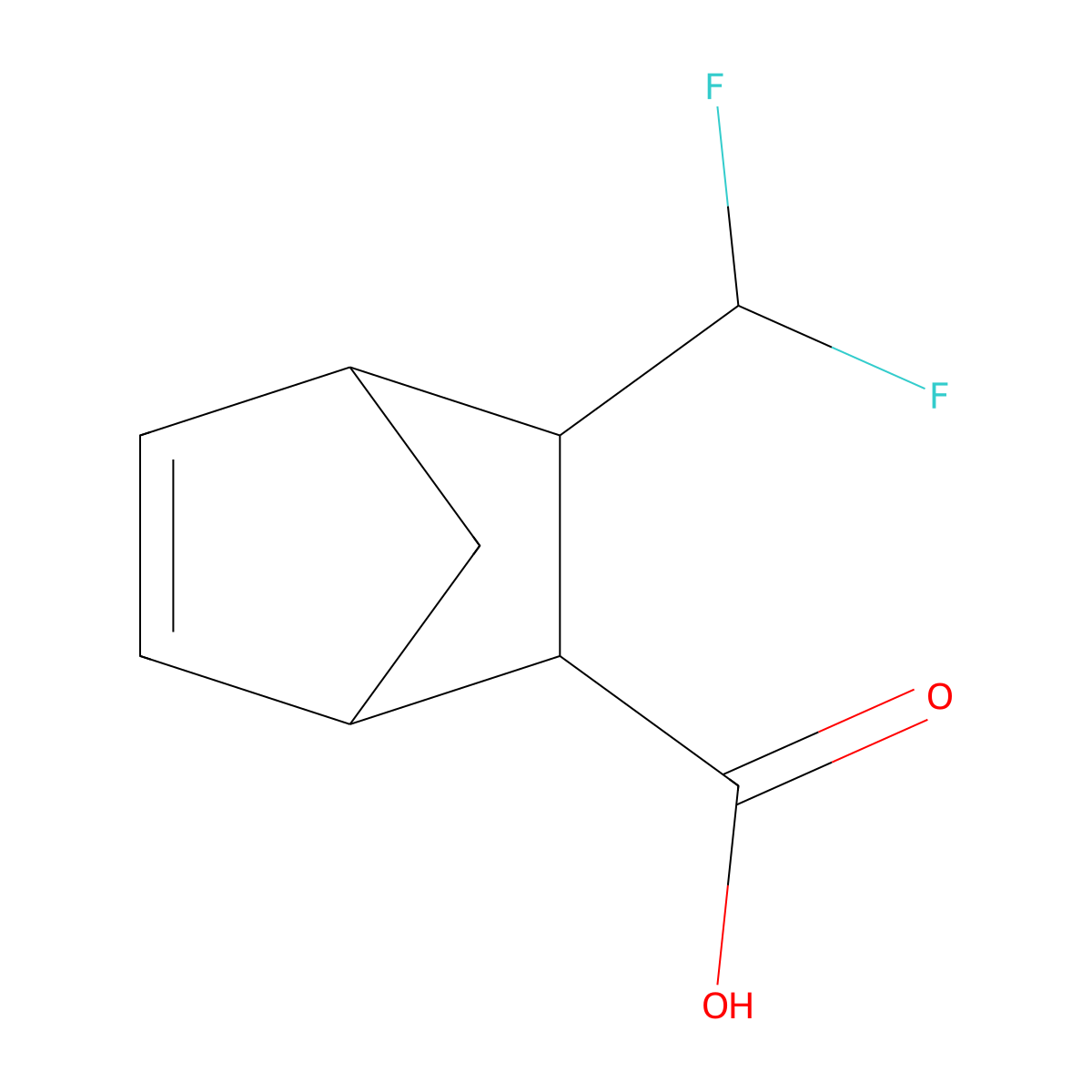 (1S,2S,3S,4R)-3-(difluoromethyl)bicyclo[2.2.1]hept-5-ene-2-carboxylic acid molecular structure, CAS 37746-49-9