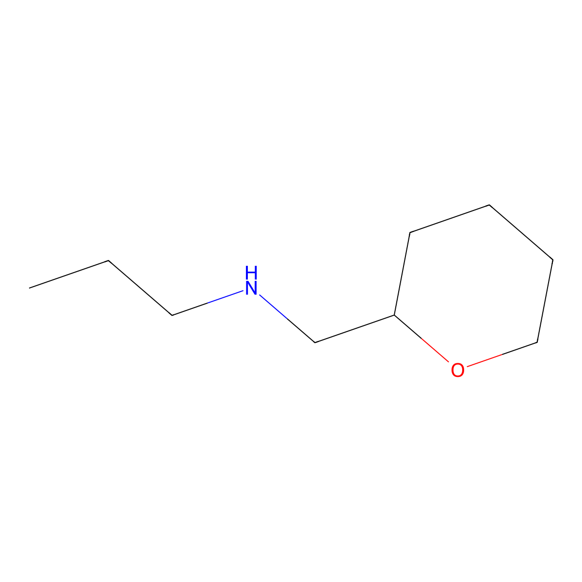 (Oxan-2-ylmethyl)(propyl)amine molecular structure, CAS 37749-81-8