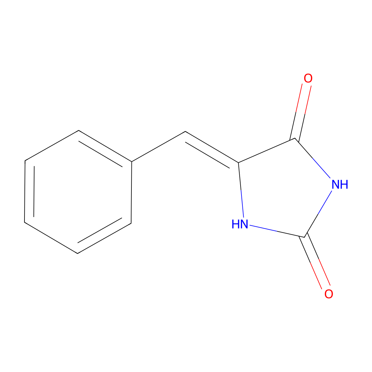 (5Z)-5-(Phenylmethylene)-2,4-imidazolidinedione molecular structure, CAS 3775-01-7