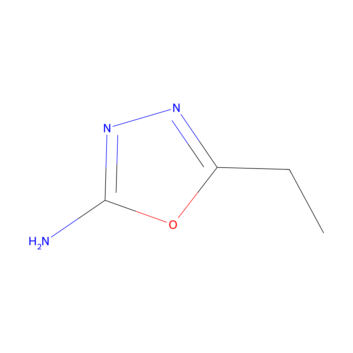 5-Ethyl-1,3,4-oxadiazol-2-amine molecular structure, CAS 3775-61-9