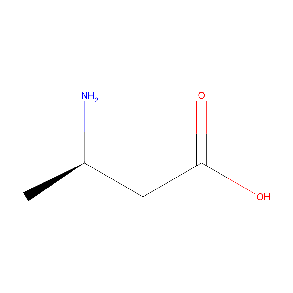 (R)-3-aminobutanoic acid molecular structure, CAS 3775-73-3