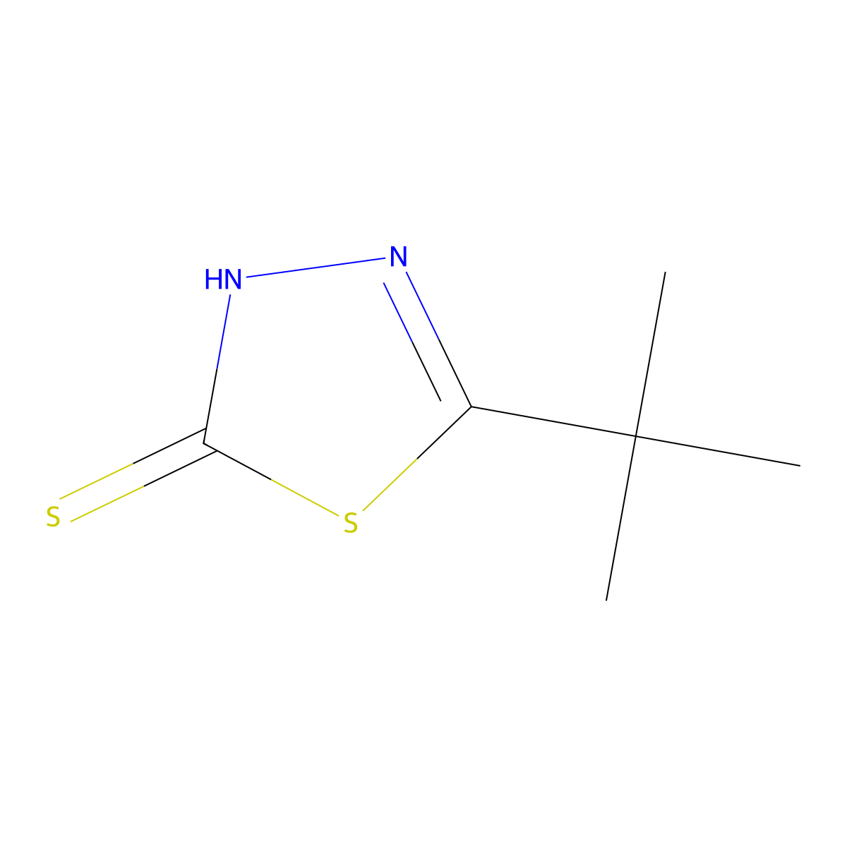 5-(Tert-butyl)-1,3,4-thiadiazole-2(3h)-thione molecular structure, CAS 37751-74-9