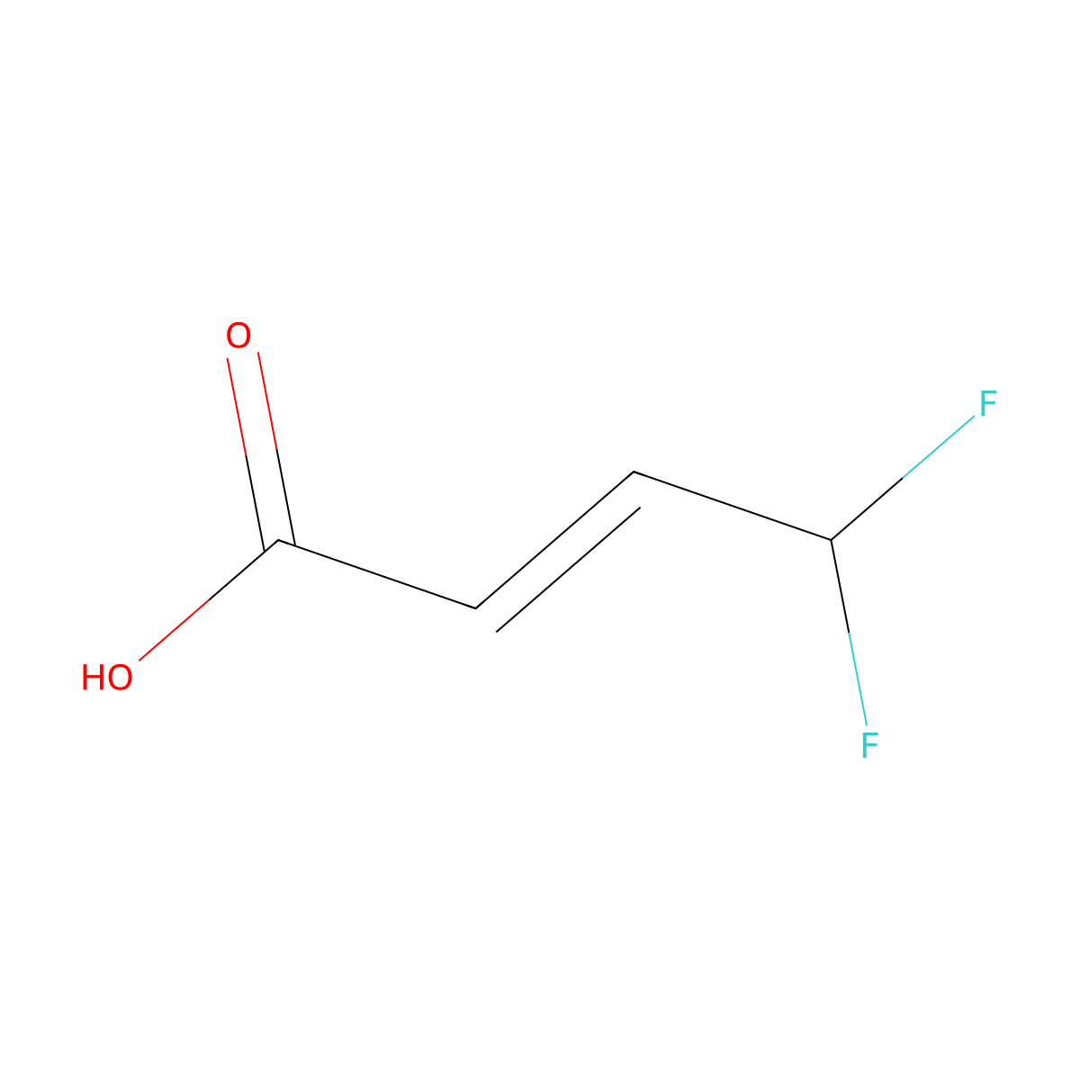 (2E)-4,4-difluorobut-2-enoic acid molecular structure, CAS 37759-73-2