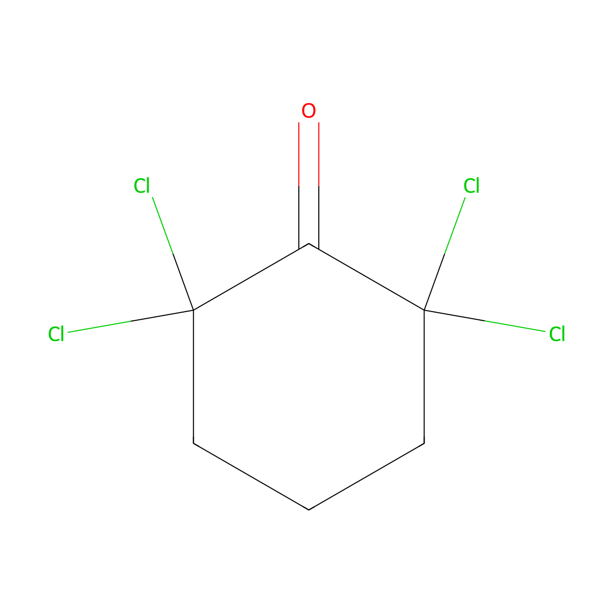 2,2,6,6-Tetrachlorocyclohexan-1-one molecular structure, CAS 3776-30-5