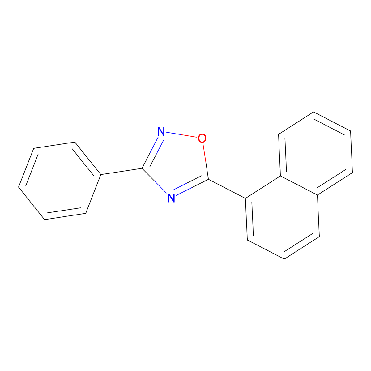 5-(1-Naphthyl)-3-phenyl-1,2,4-oxadiazole molecular structure, CAS 37760-48-8