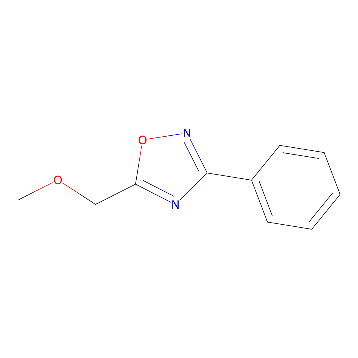 5-(Methoxymethyl)-3-phenyl-1,2,4-oxadiazole molecular structure, CAS 37760-50-2